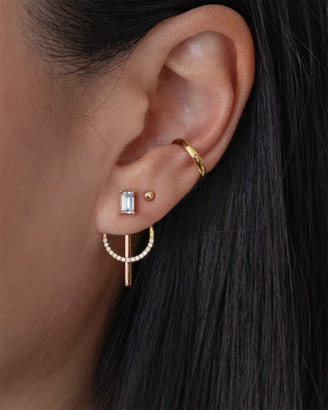 Pavé Circle Hoop Ear Jackets
