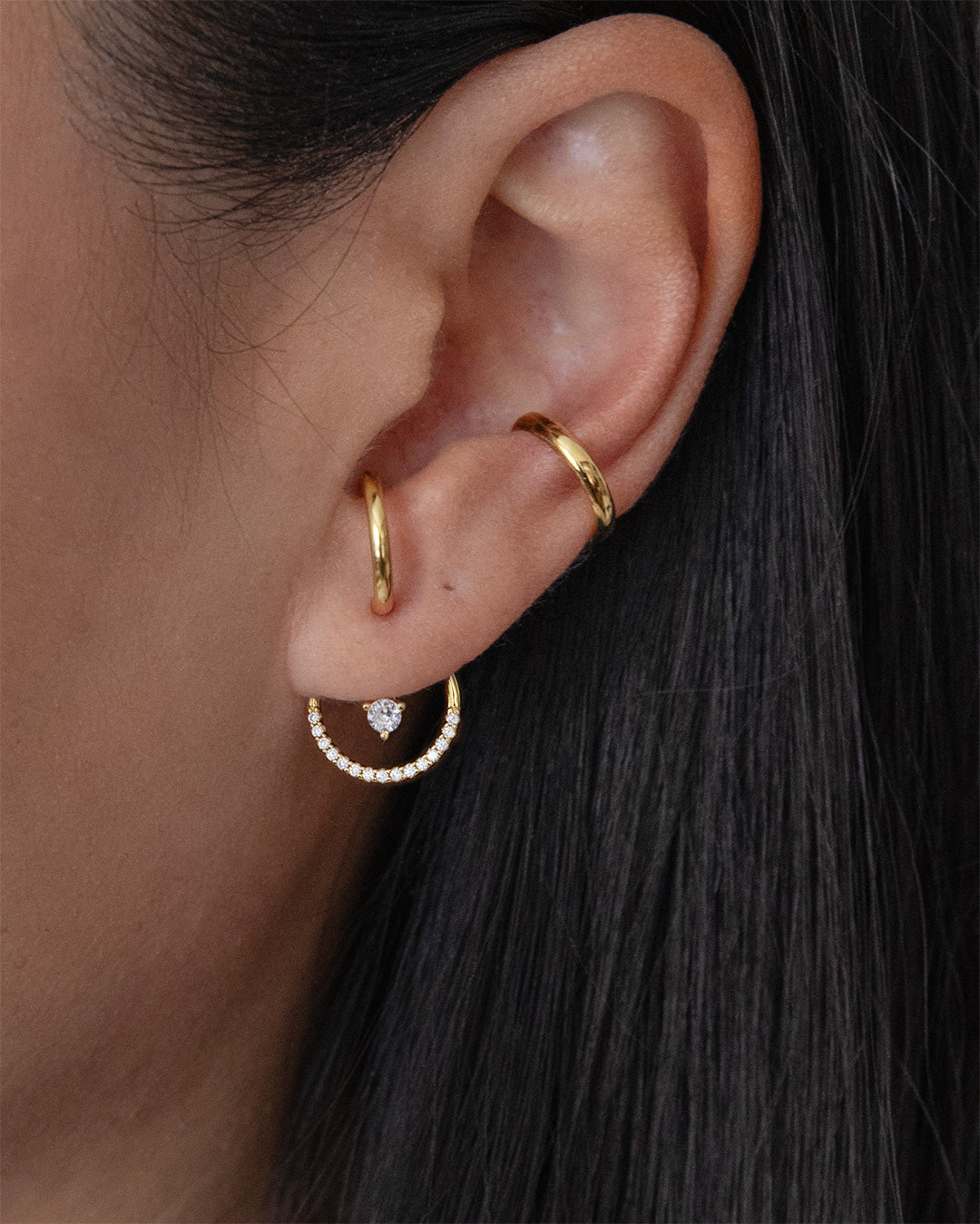 Pavé Circle Hoop Ear Jackets