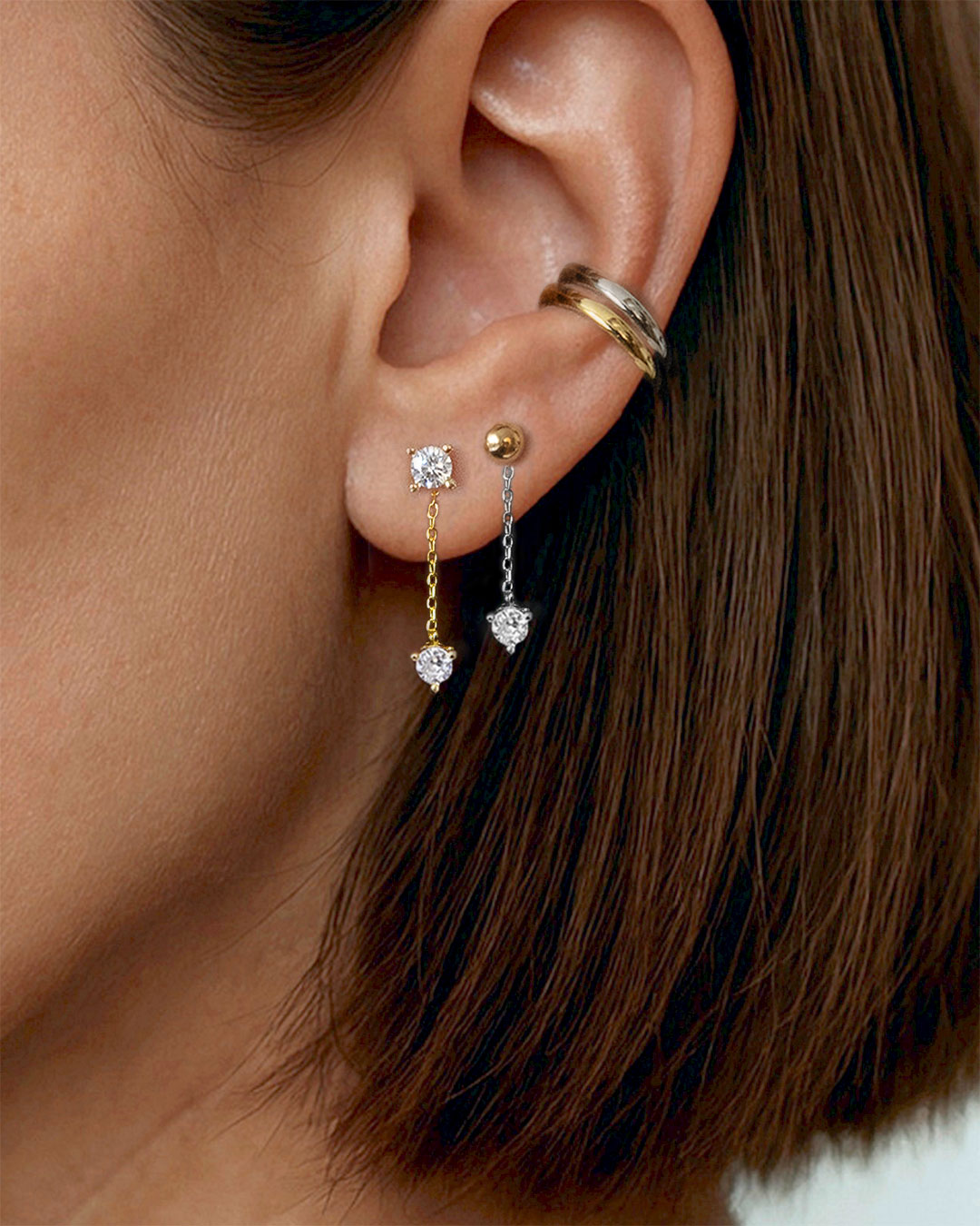 Solitaire Chain Ear Jackets