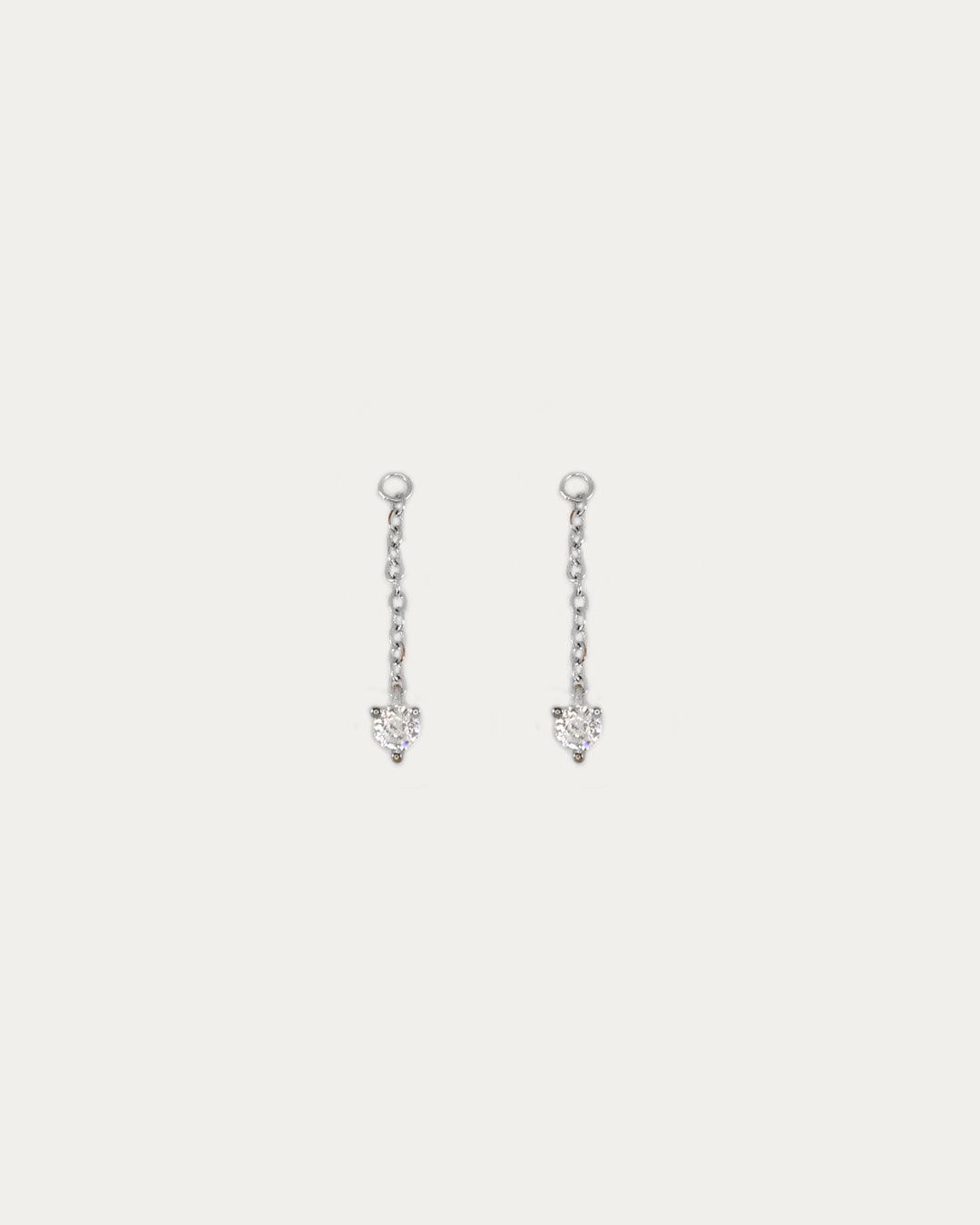 Solitaire Chain Ear Jackets - Silver