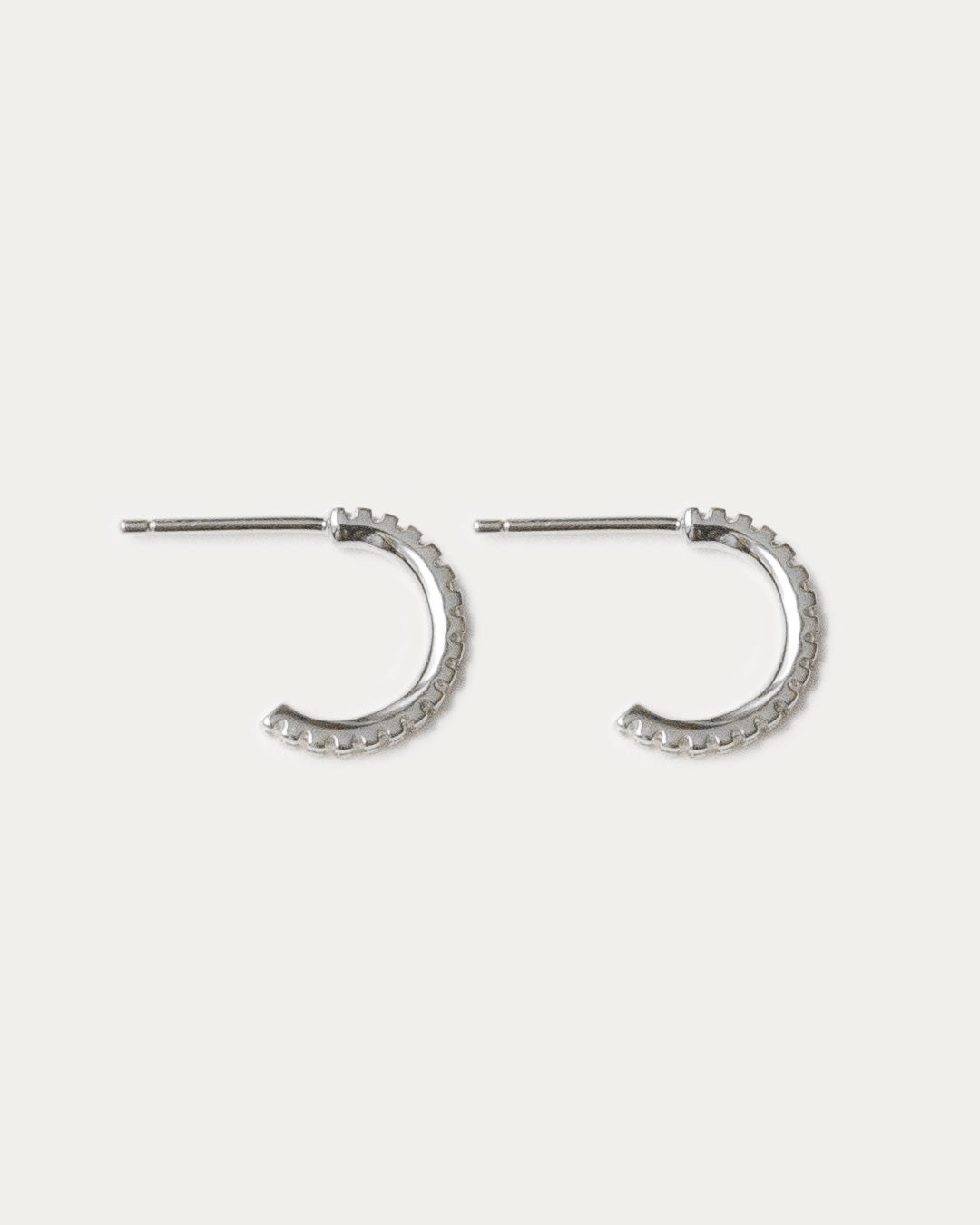 Pavé Huggie Studs - Silver