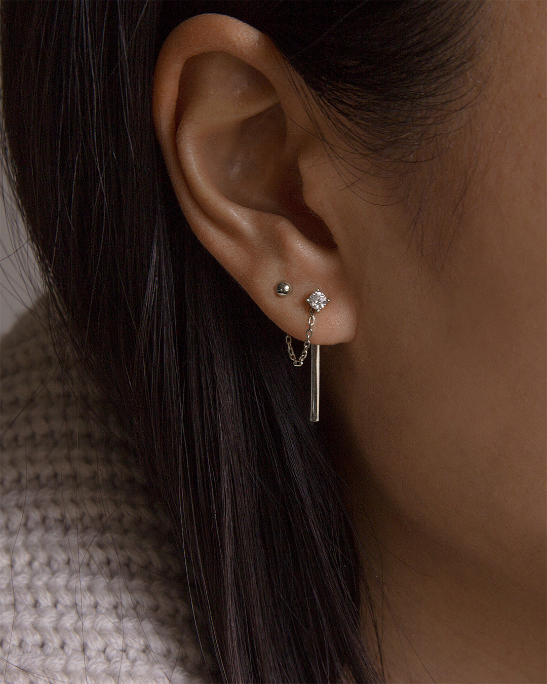 Ball Stud Earrings - Silver