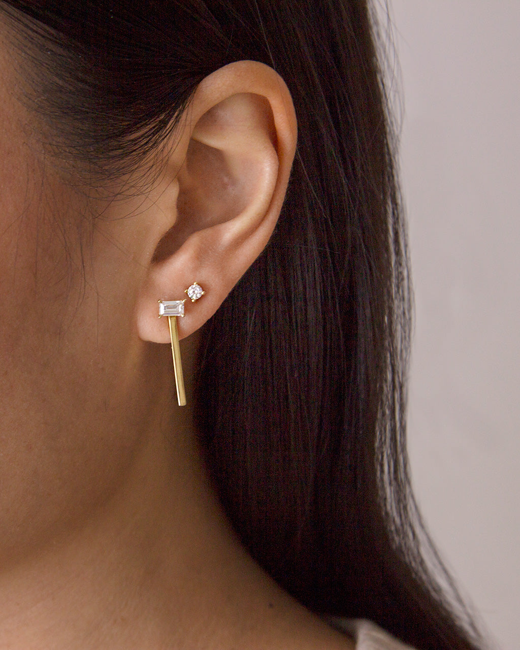 Emerald Cut Stud Earrings
