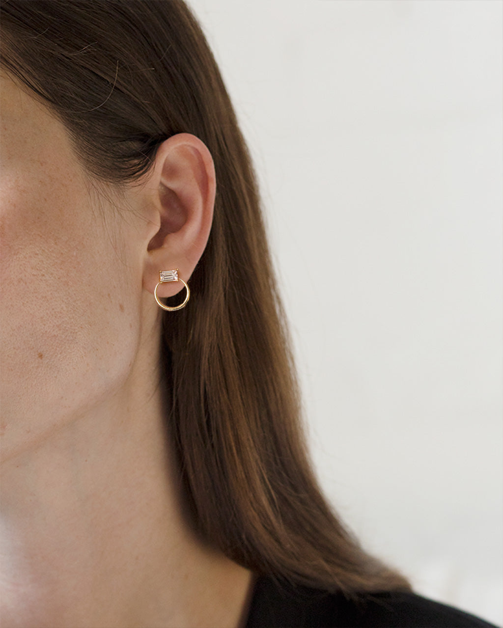Emerald Cut Stud Earrings