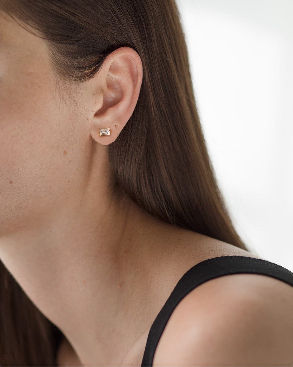 Emerald Cut Stud Earrings