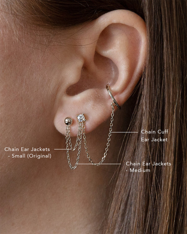 Chain Ear Jackets Medium Silver Jewels Aces