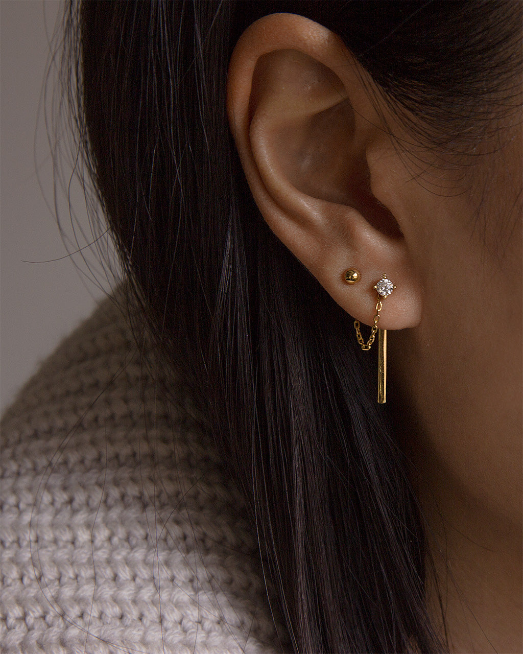 Solitaire Stud Earrings