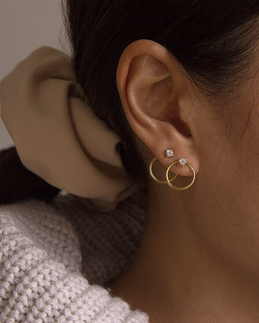 Solitaire Stud Earrings