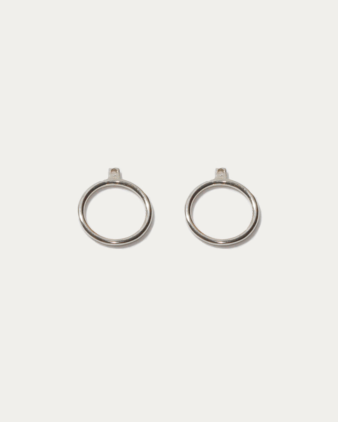 Circle Hoop Ear Jackets - Silver