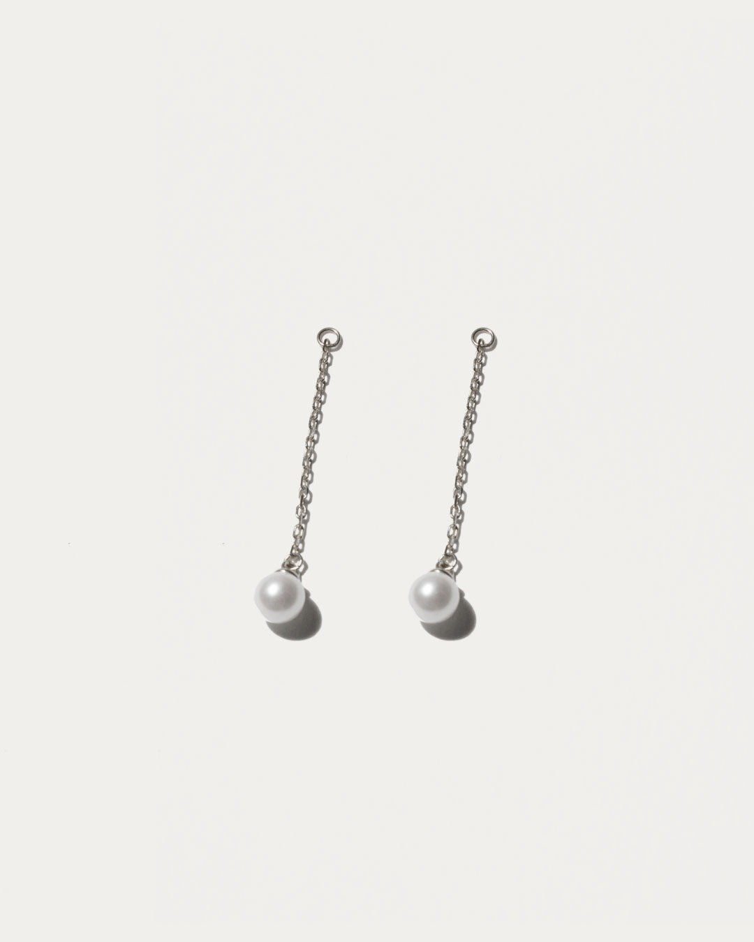 Pearl Chain Ear Jacket - Silver