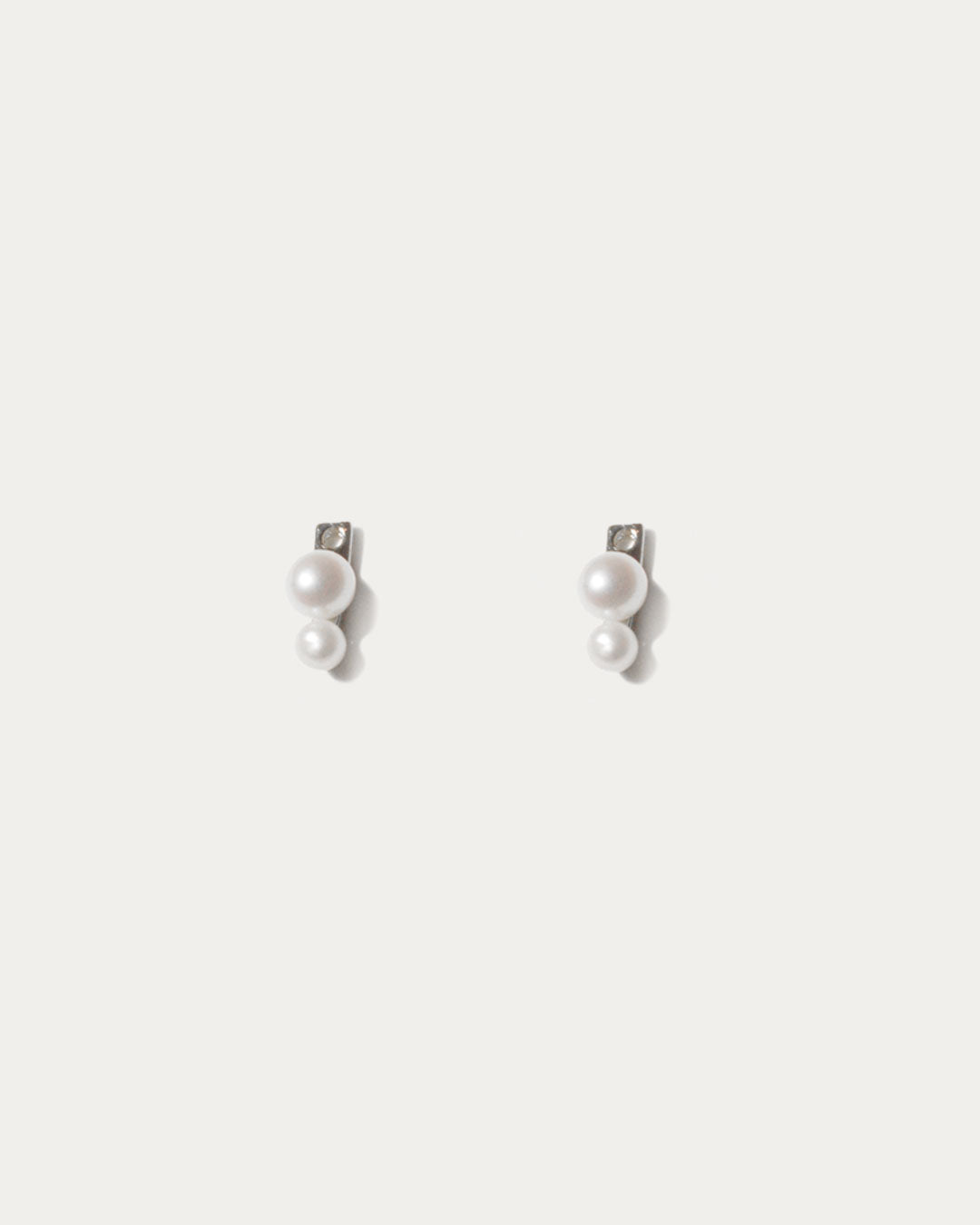 Pearl Duo Ear Jackets - Silver