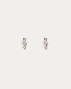 Pearl Duo Ear Jackets - Silver - Jewels & Aces