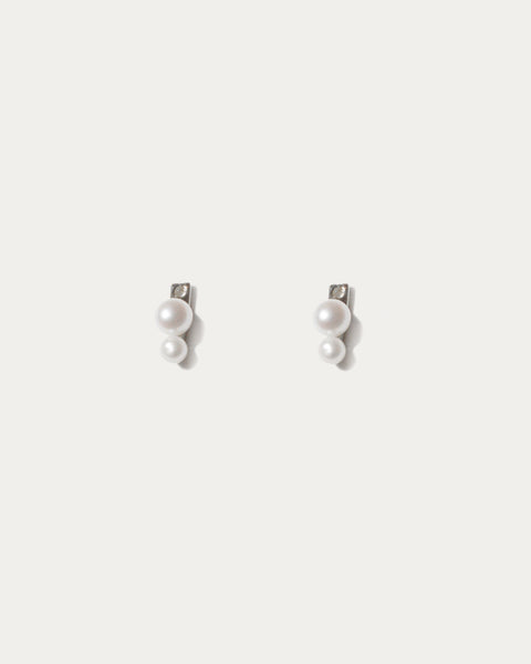 ◇TATIANA◇ [Silver 925][2 sets] Pearl ear jacket earring se Double Pearl Ear Jacket Earrings | Musemond