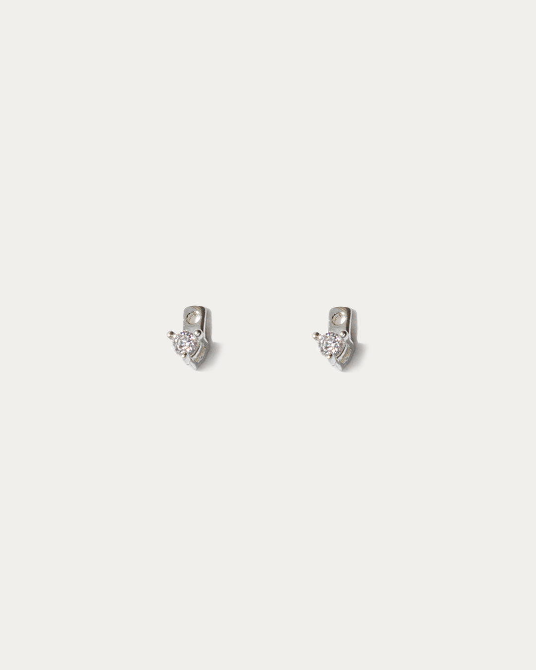 Solitaire Ear Jackets - Silver