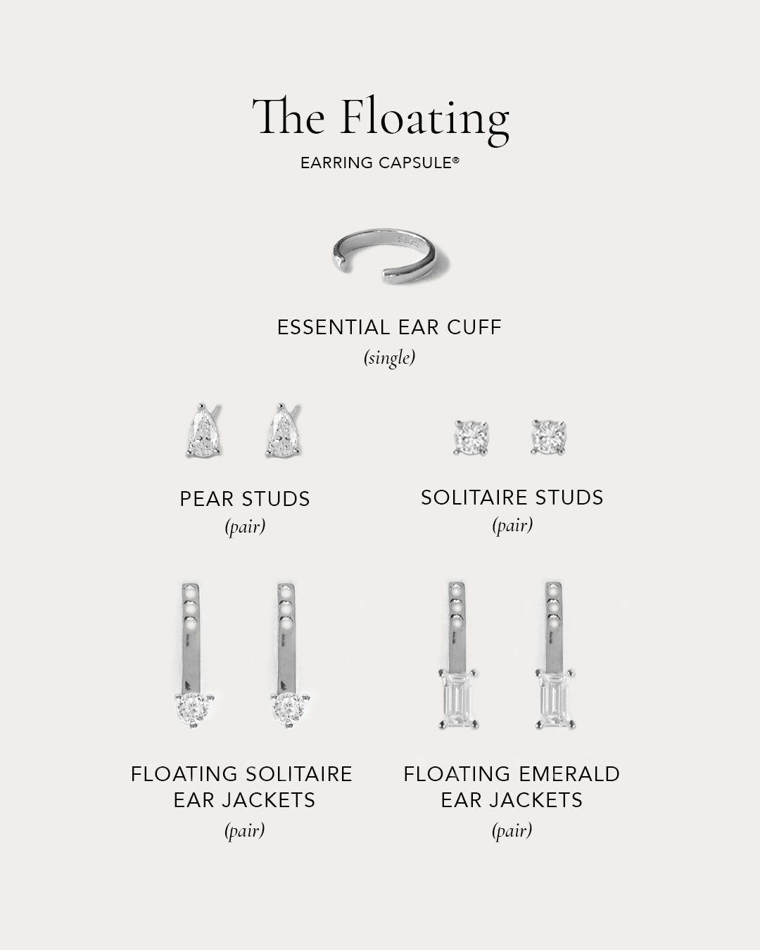 The Floating Earring Capsule in Silver