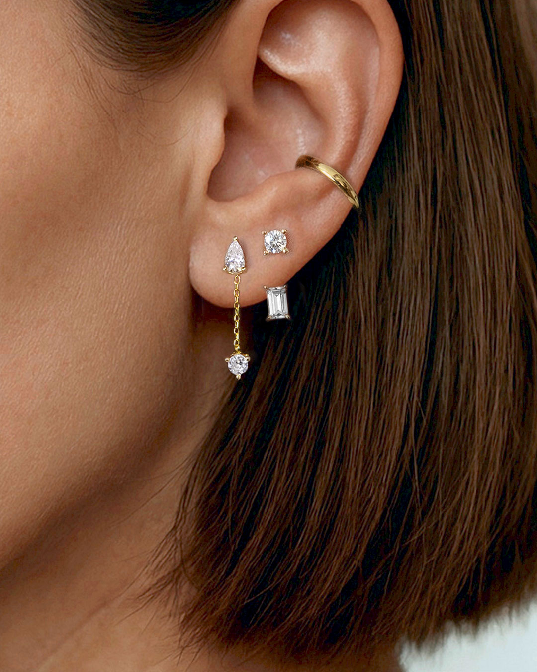 Solitaire Chain Ear Jackets