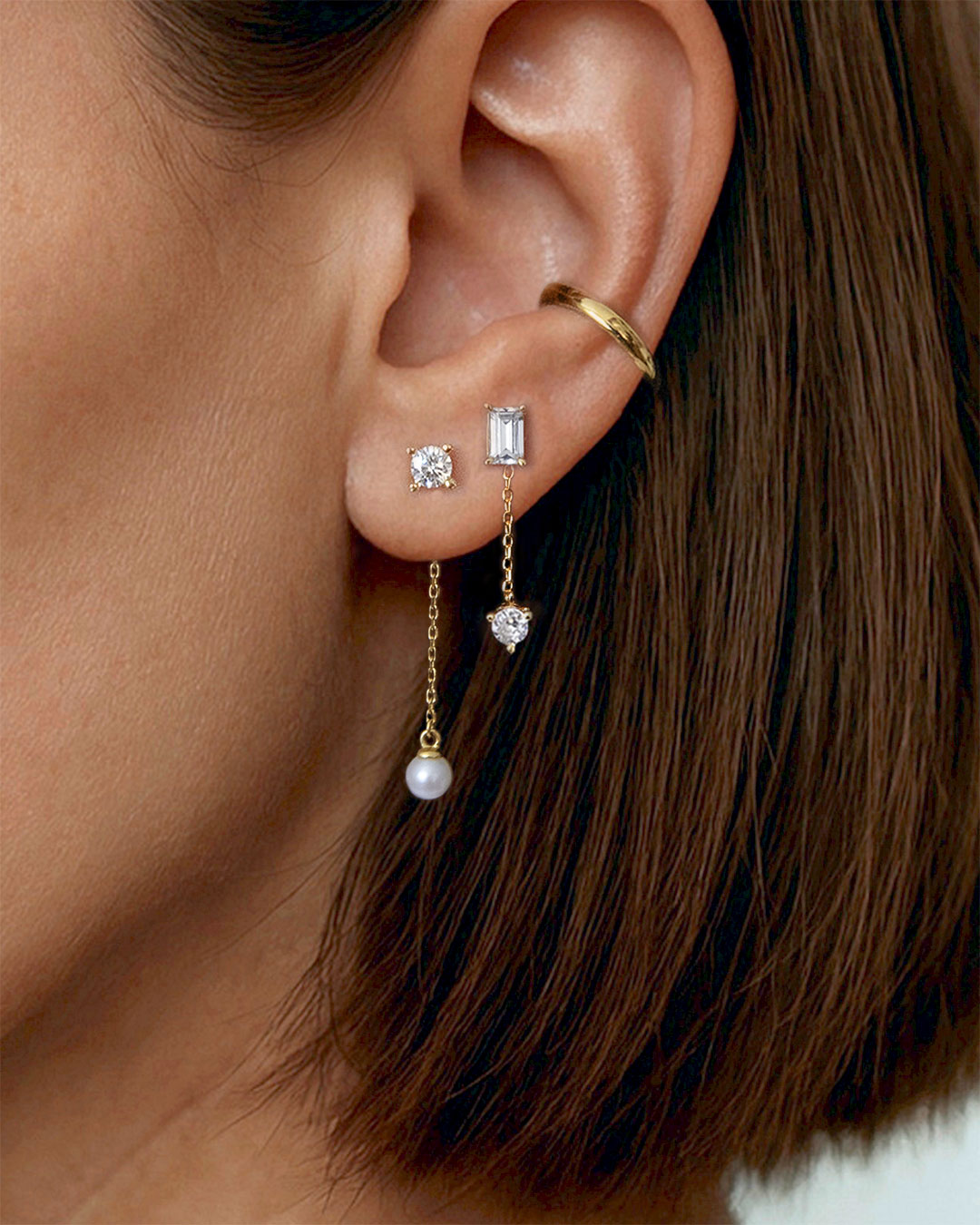 Solitaire Chain Ear Jackets