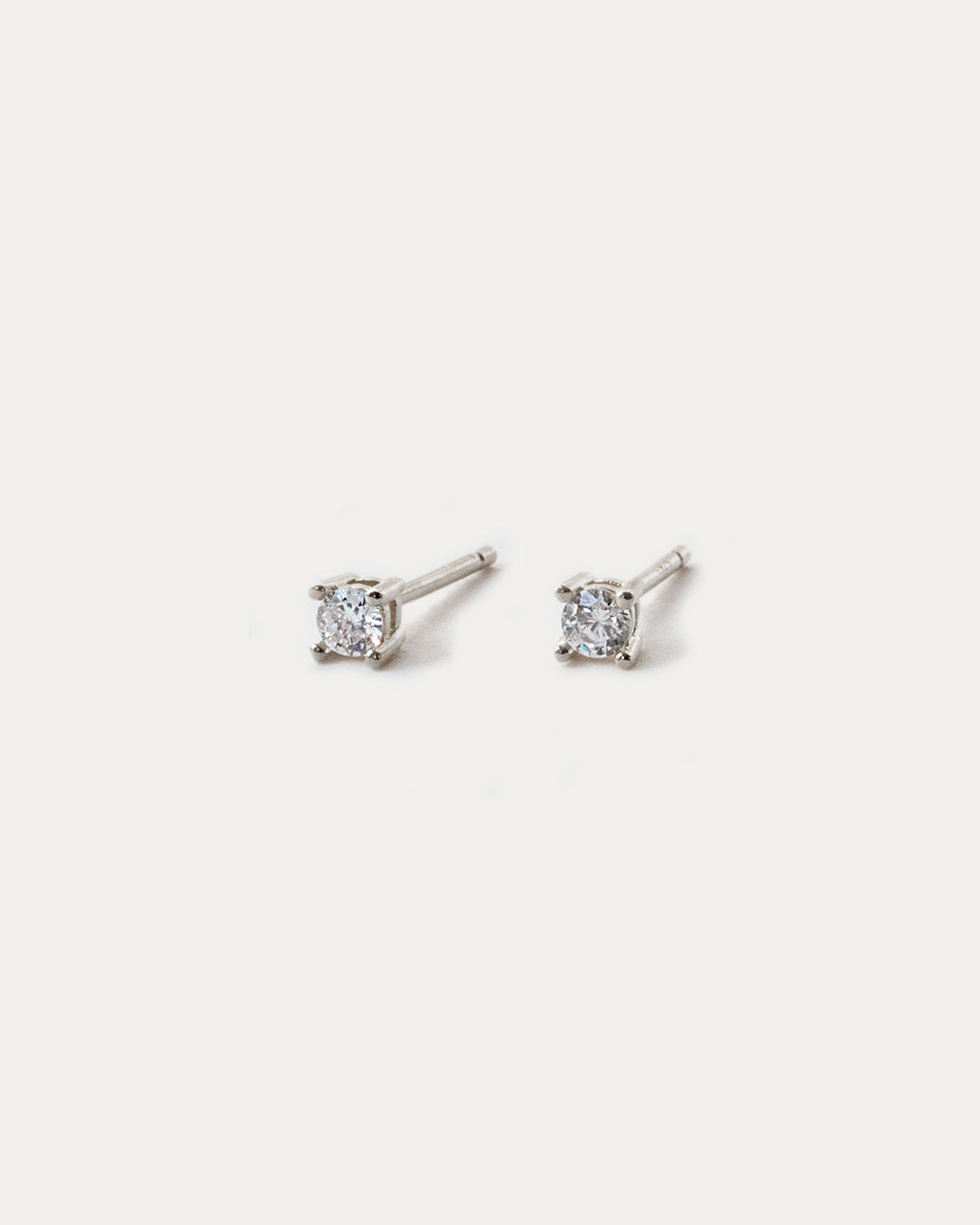 Solitaire Stud Earrings - Silver - Jewels & Aces