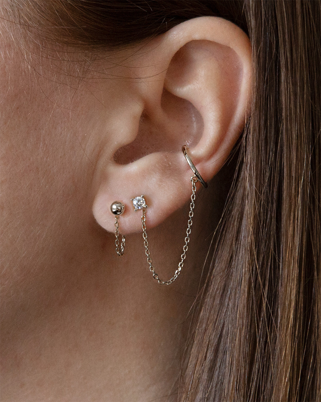 Chain Cuff Ear Jacket - Silver - Jewels & Aces