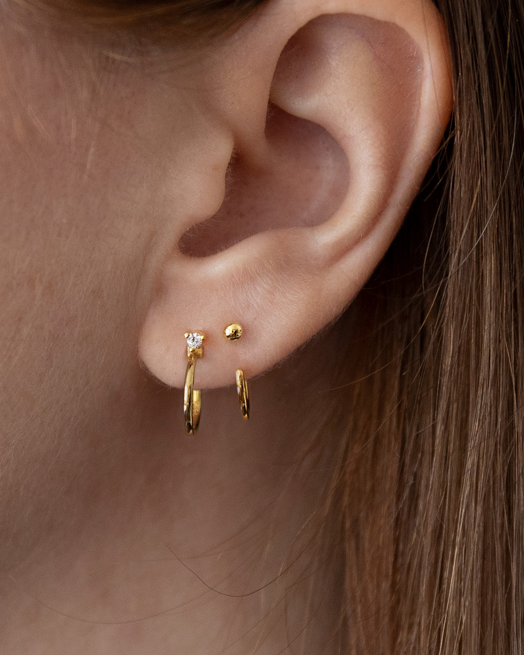 Gold Piercing Earring Double Piercing Earring Set Conch Piercing